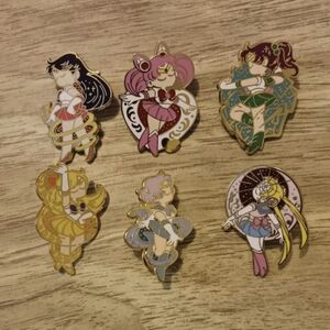 Set Of 6 Sailor Moon Characters Pins